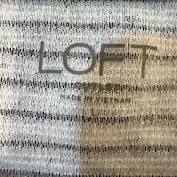 Loft Striped Black and White Women's Top size Large - Picture 3 of 5